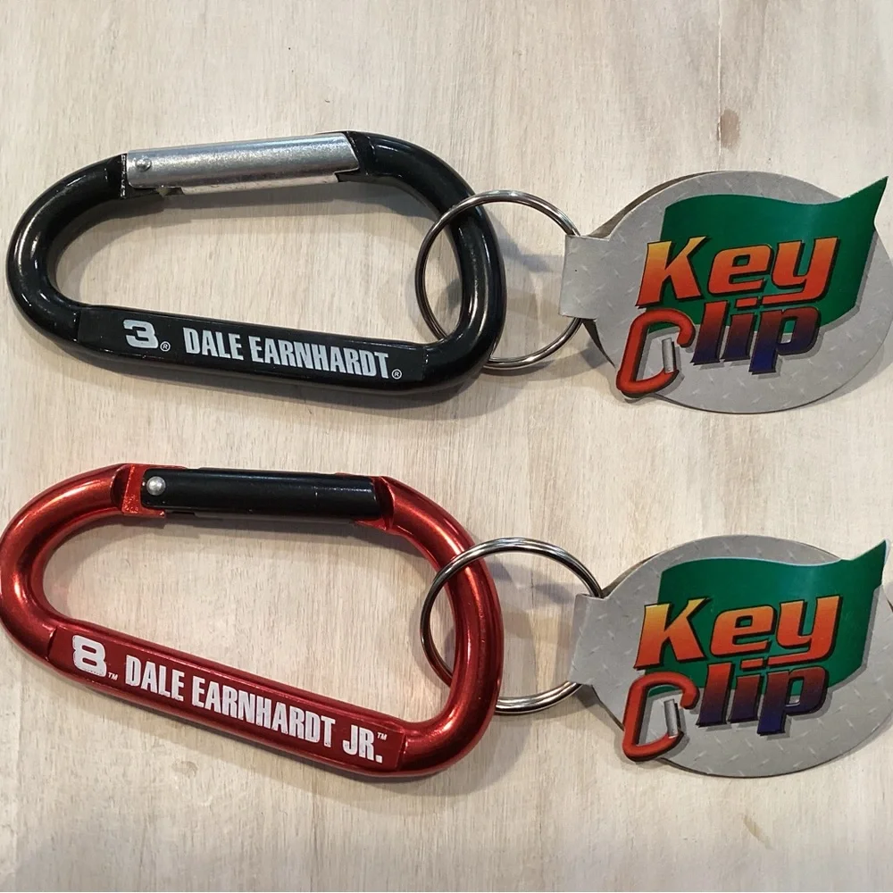 🔴 Vintage NWT - 2 NASCAR Key Clips - Father & Son Combo - Dale Sr & Dale Jr